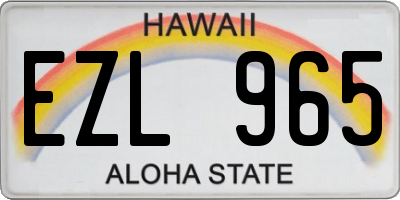 HI license plate EZL965
