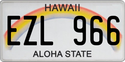 HI license plate EZL966