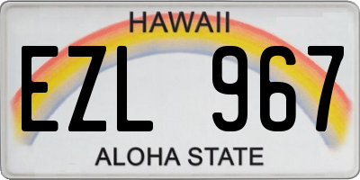 HI license plate EZL967