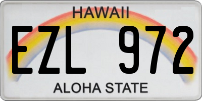 HI license plate EZL972
