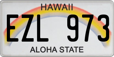 HI license plate EZL973