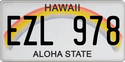 HI license plate EZL978