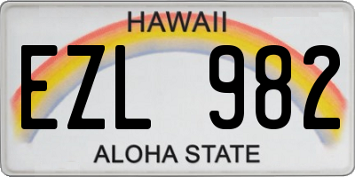 HI license plate EZL982