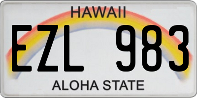 HI license plate EZL983