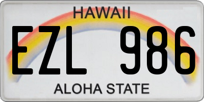 HI license plate EZL986