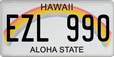 HI license plate EZL990