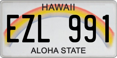 HI license plate EZL991