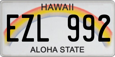 HI license plate EZL992