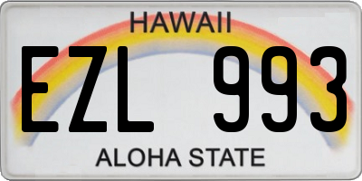 HI license plate EZL993