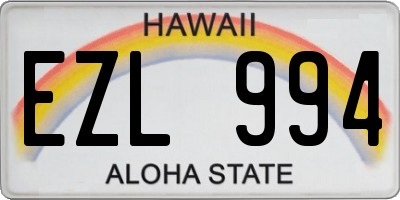 HI license plate EZL994