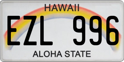 HI license plate EZL996