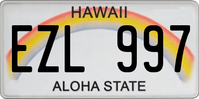 HI license plate EZL997
