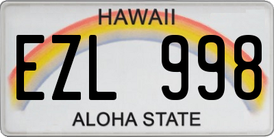 HI license plate EZL998