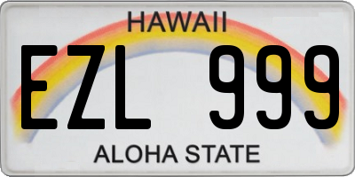 HI license plate EZL999