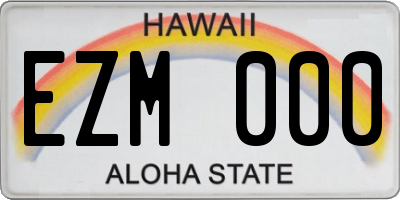 HI license plate EZM000