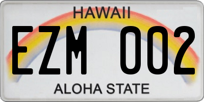 HI license plate EZM002