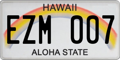 HI license plate EZM007