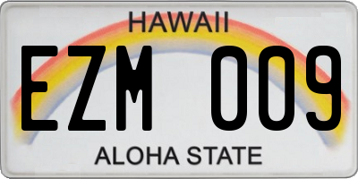 HI license plate EZM009