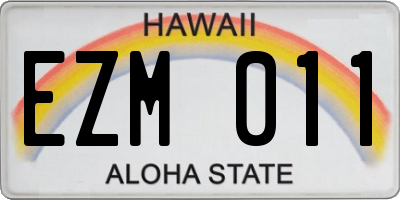 HI license plate EZM011