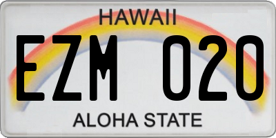 HI license plate EZM020