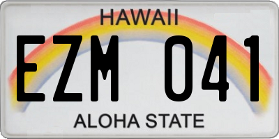 HI license plate EZM041