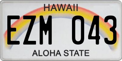 HI license plate EZM043