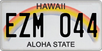 HI license plate EZM044