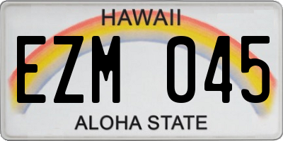 HI license plate EZM045