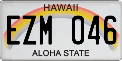 HI license plate EZM046