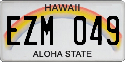 HI license plate EZM049