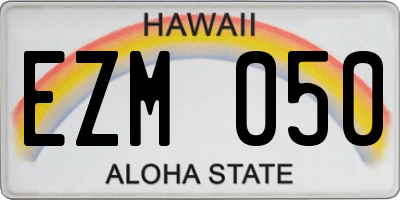 HI license plate EZM050