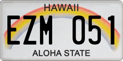 HI license plate EZM051