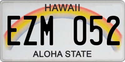 HI license plate EZM052