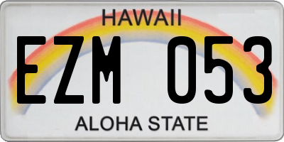 HI license plate EZM053