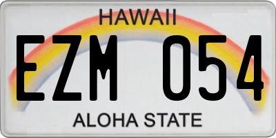 HI license plate EZM054