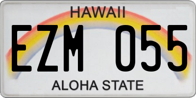 HI license plate EZM055