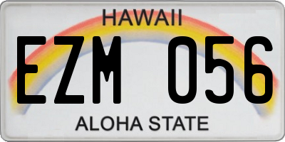 HI license plate EZM056