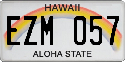 HI license plate EZM057