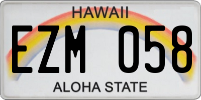 HI license plate EZM058