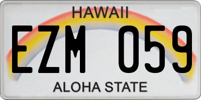 HI license plate EZM059