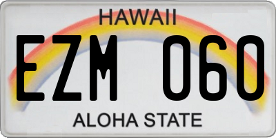 HI license plate EZM060