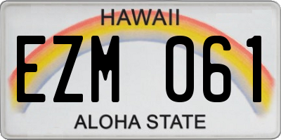 HI license plate EZM061