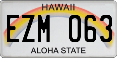 HI license plate EZM063