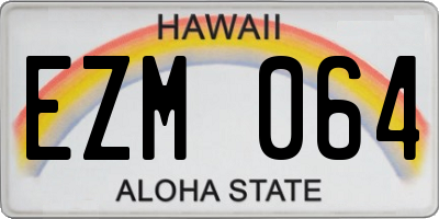 HI license plate EZM064