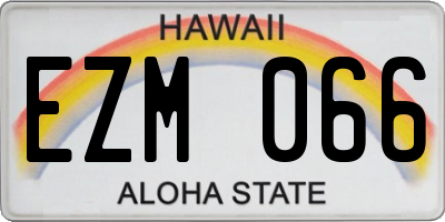 HI license plate EZM066