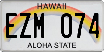 HI license plate EZM074