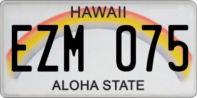 HI license plate EZM075