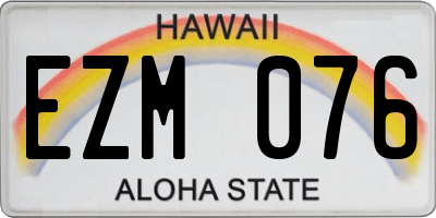 HI license plate EZM076