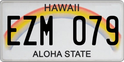 HI license plate EZM079