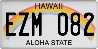 HI license plate EZM082